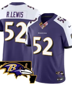Baltimore Ravens Nike Maryland Patch Vapor Limited Stitched Jersey V3 - Purple - Image 42