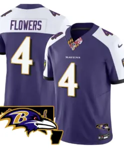 Baltimore Ravens Nike Maryland Patch Vapor Limited Stitched Jersey V3 - Purple - Image 43