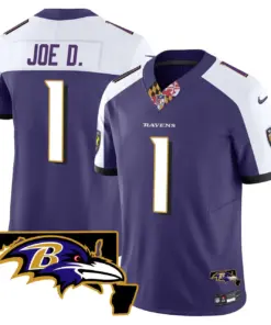 Baltimore Ravens Nike Maryland Patch Vapor Limited Stitched Jersey V3 - Purple - Image 45