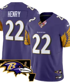 Baltimore Ravens Nike Maryland Patch Vapor Limited Stitched Jersey V3 - Purple