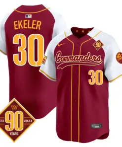 Washington Commanders Nike 90th Anniversary Patch Vapor Premier Limited Stitched Jersey - Maroon - Image 3