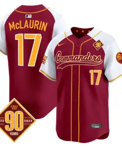Washington Commanders Nike 90th Anniversary Patch Vapor Premier Limited Stitched Jersey - Maroon - Image 5