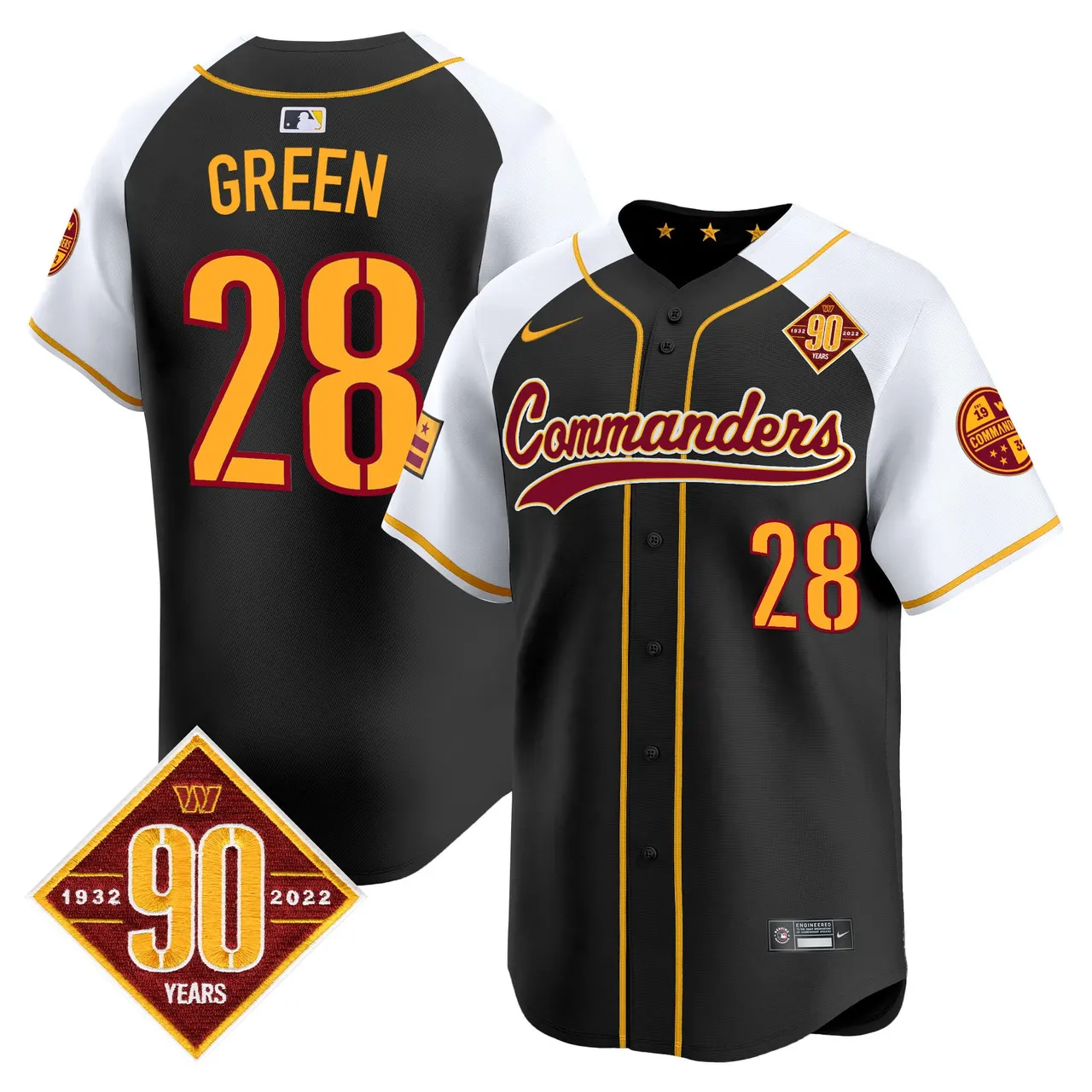 Washington Commanders Nike 90th Anniversary Patch Vapor Premier Limited Stitched Jersey - Maroon - Image 15