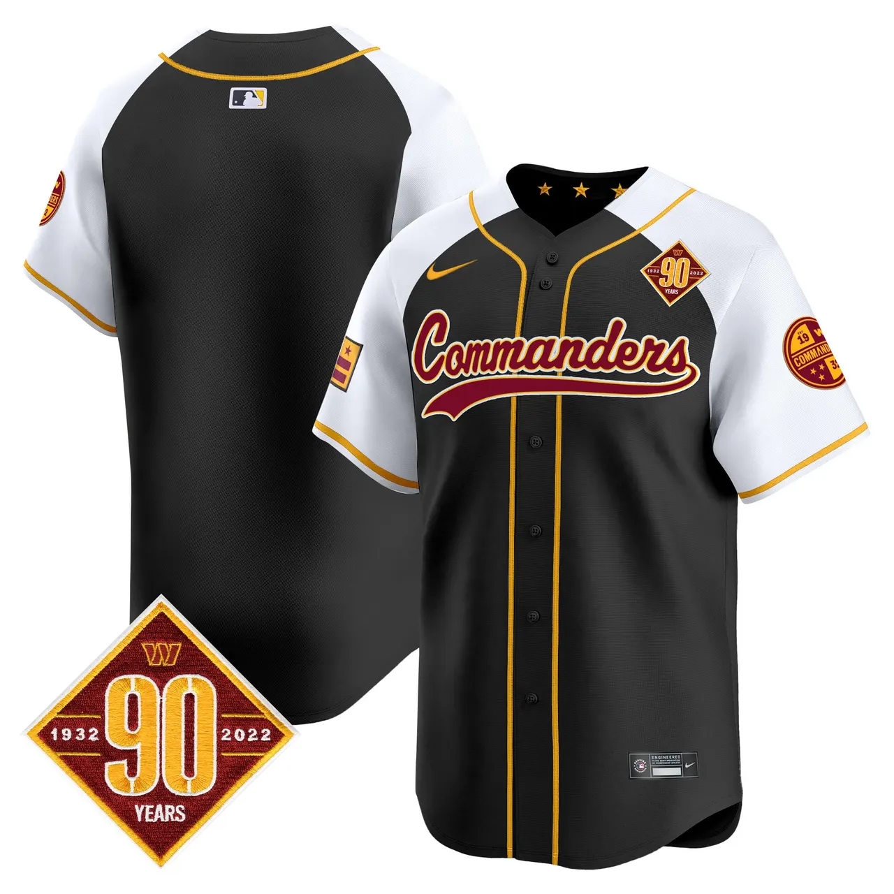 Washington Commanders Nike 90th Anniversary Patch Vapor Premier Limited Stitched Jersey - Maroon - Image 16