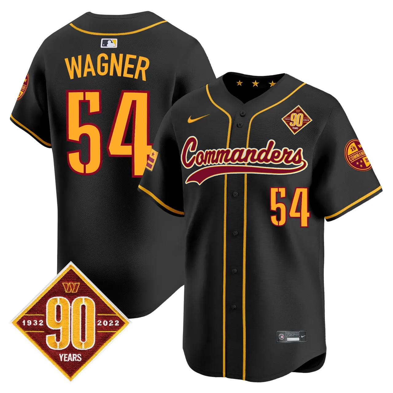 Washington Commanders Nike 90th Anniversary Patch Vapor Premier Limited Stitched Jersey - Maroon - Image 20