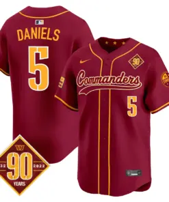 Washington Commanders Nike 90th Anniversary Patch Vapor Premier Limited Stitched Jersey - Maroon - Image 25