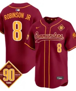 Washington Commanders Nike 90th Anniversary Patch Vapor Premier Limited Stitched Jersey - Maroon - Image 26