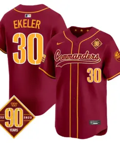 Washington Commanders Nike 90th Anniversary Patch Vapor Premier Limited Stitched Jersey - Maroon - Image 27