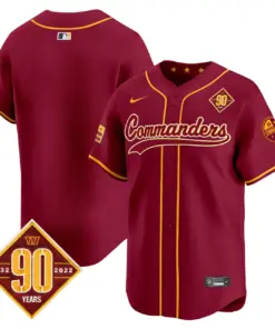 Washington Commanders Nike 90th Anniversary Patch Vapor Premier Limited Stitched Jersey - Maroon - Image 32