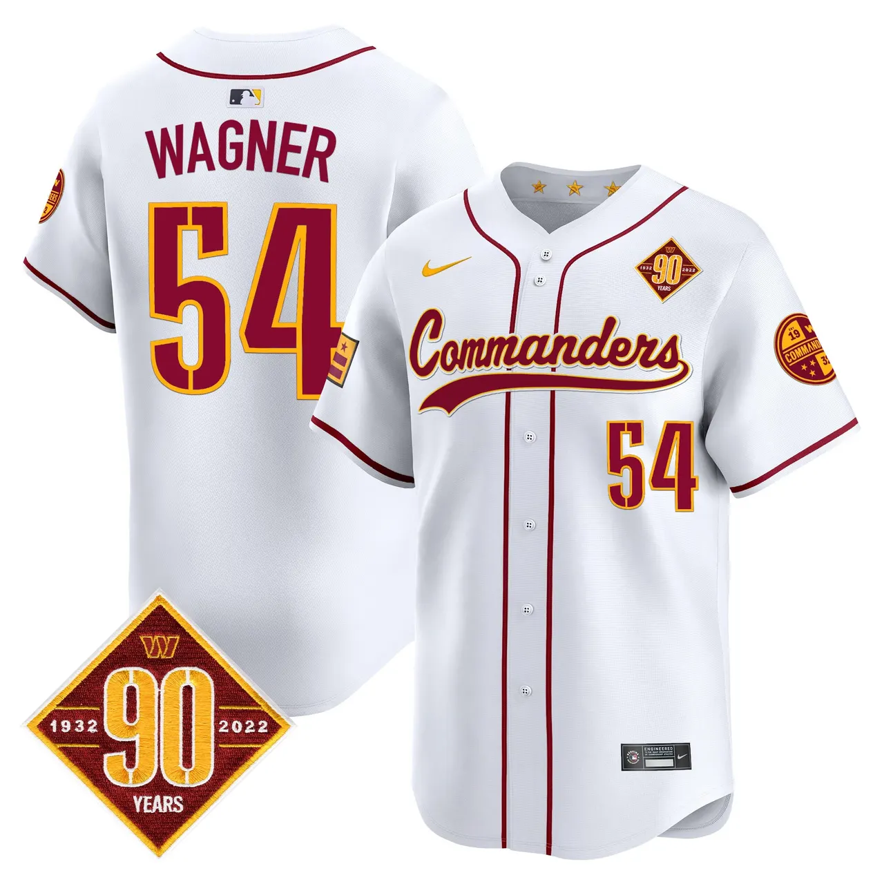 Washington Commanders Nike 90th Anniversary Patch Vapor Premier Limited Stitched Jersey - Maroon - Image 36