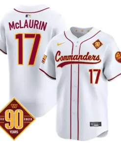 Washington Commanders Nike 90th Anniversary Patch Vapor Premier Limited Stitched Jersey - Maroon - Image 37