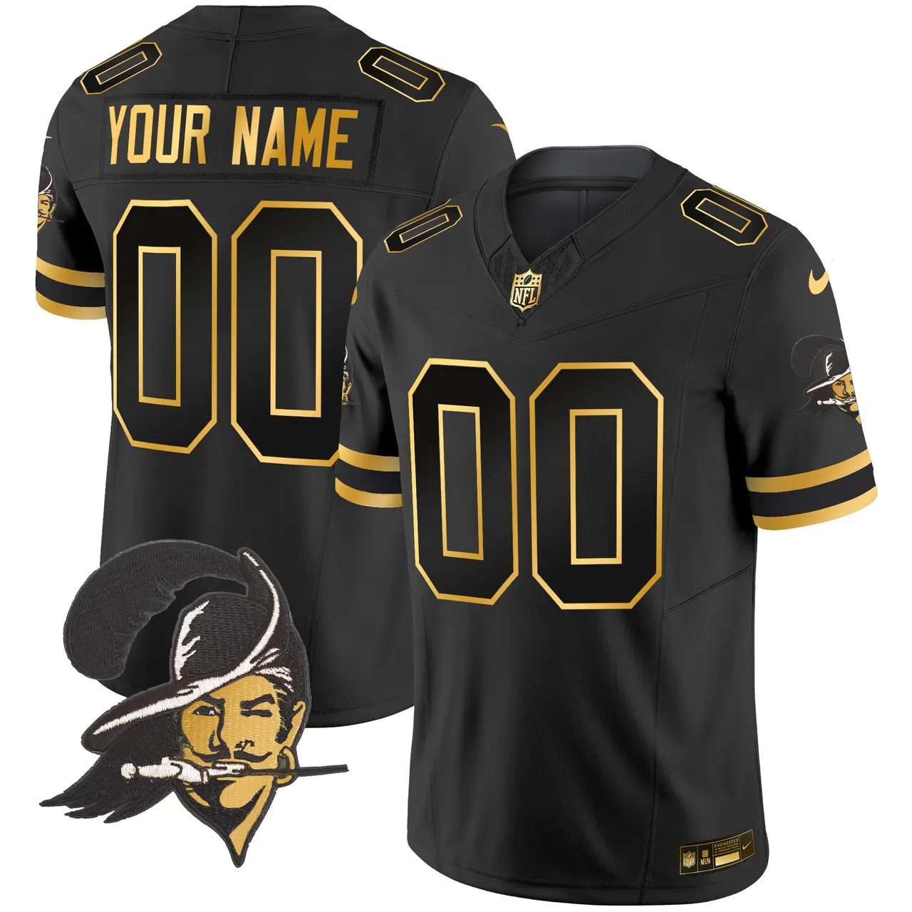 Tampa Bay Buccaneers Nike Throwback Vapor Custom Limited Stitched Jersey - Black - Image 2
