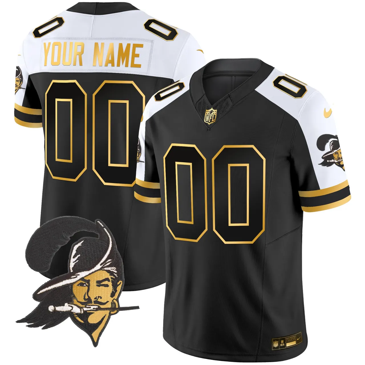Tampa Bay Buccaneers Nike Throwback Vapor Custom Limited Stitched Jersey - Black - Image 4