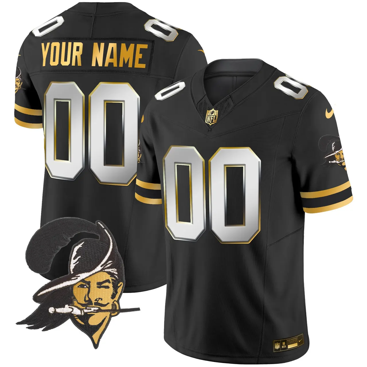 Tampa Bay Buccaneers Nike Throwback Vapor Custom Limited Stitched Jersey - Black