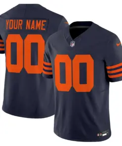 Chicago Bears Nike Throwback Vapor Custom Limited Stitched Jersey - Navy - Image 3