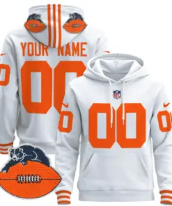 Alternative view of Chicago Bears Nike 2024 Throwback Custom Pullover Hoodie - Navy