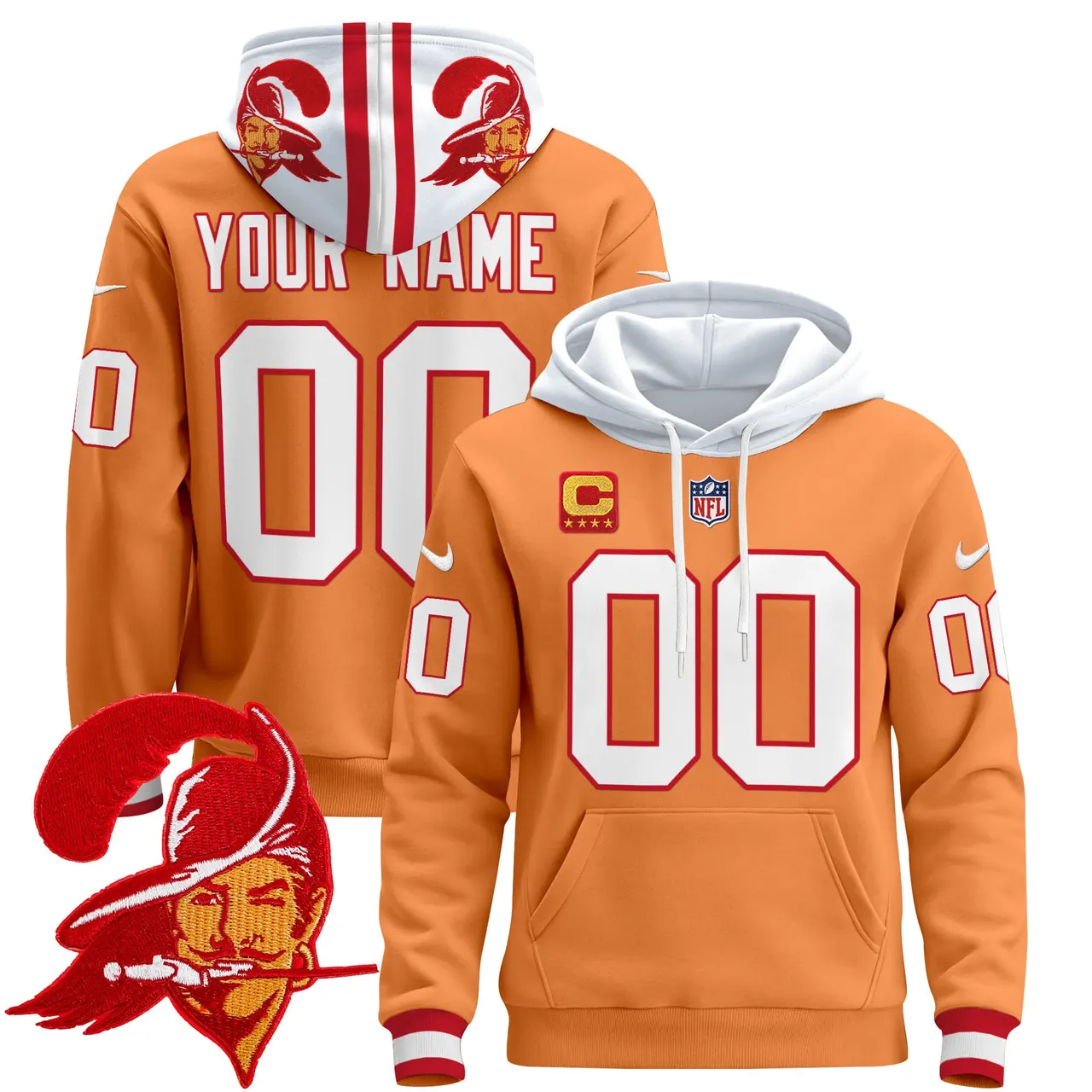 Tampa Bay Buccaneers Nike 2024 Custom Pullover Hoodie - Orange