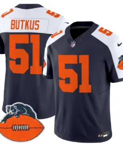 Alternative view of Chicago Bears Nike Throwback Vapor Limited Stitched Jersey - Navy
