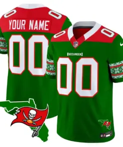 Alternative view of Tampa Bay Buccaneers Nike 2024 Christmas Vapor Custom Limited Stitched Jersey - Red