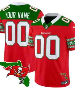 Tampa Bay Buccaneers Nike 2024 Christmas Vapor Custom Limited Stitched Jersey - Red