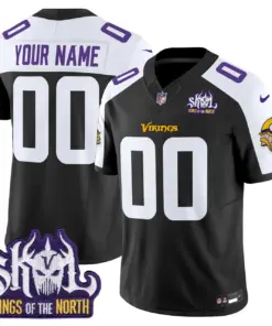 Alternative view of Minnesota Vikings Nike King of the North Patch Vapor Custom Limited Stitched Jersey - Purple