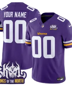 Minnesota Vikings Nike King of the North Patch Vapor Custom Limited Stitched Jersey - Purple - Image 3