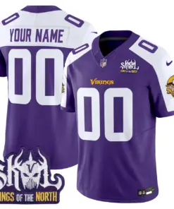 Minnesota Vikings Nike King of the North Patch Vapor Custom Limited Stitched Jersey - Purple