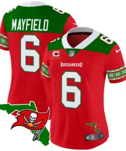 Tampa Bay Buccaneers Nike Women's 2024 Christmas Vapor Limited Stitched Jersey - Red - Image 4