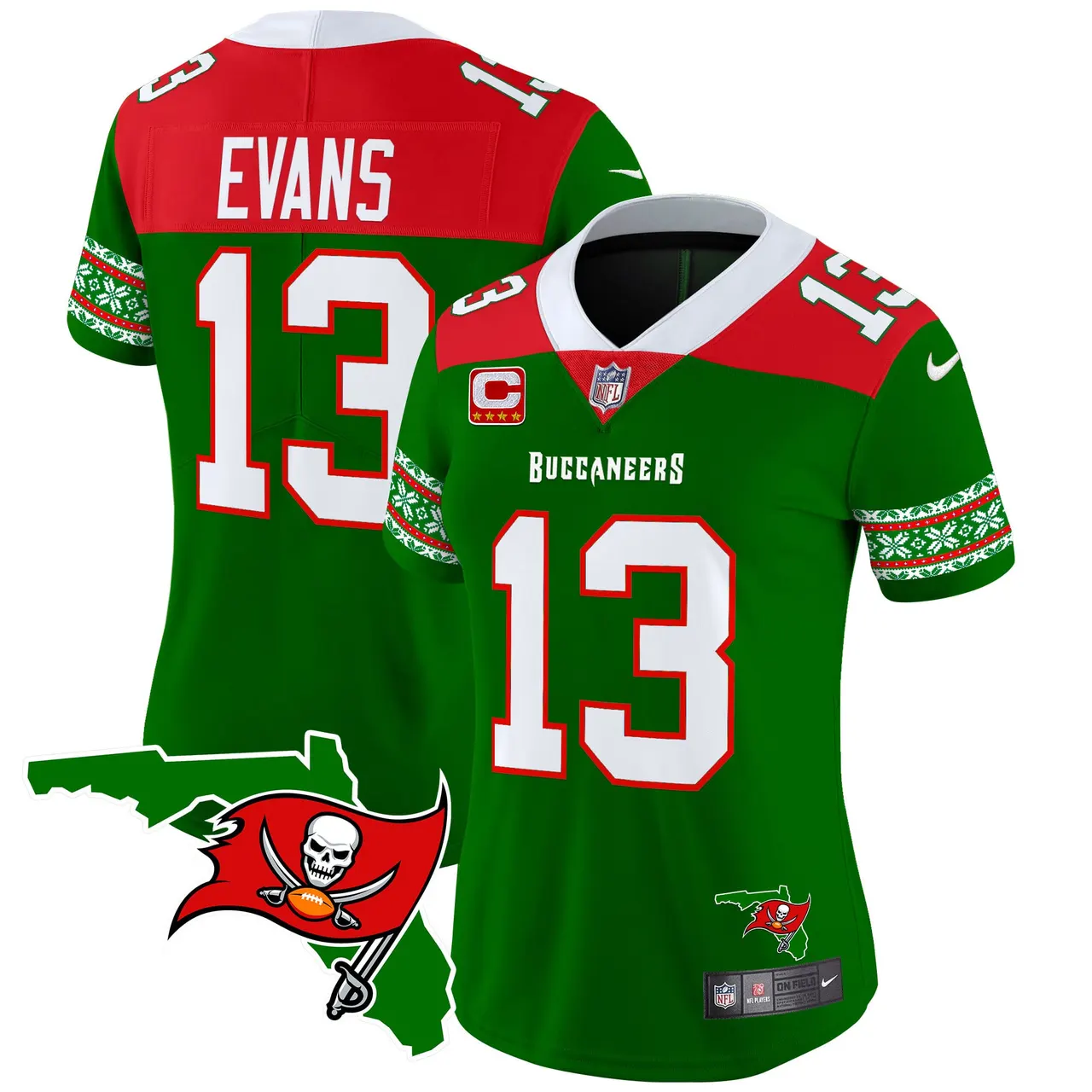 Tampa Bay Buccaneers Nike Women's 2024 Christmas Vapor Limited Stitched Jersey - Red - Image 9