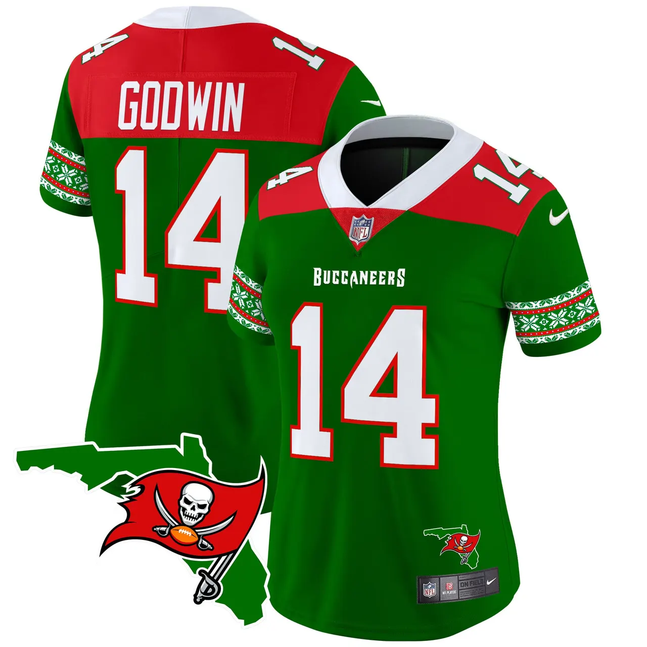 Tampa Bay Buccaneers Nike Women's 2024 Christmas Vapor Limited Stitched Jersey - Red - Image 10