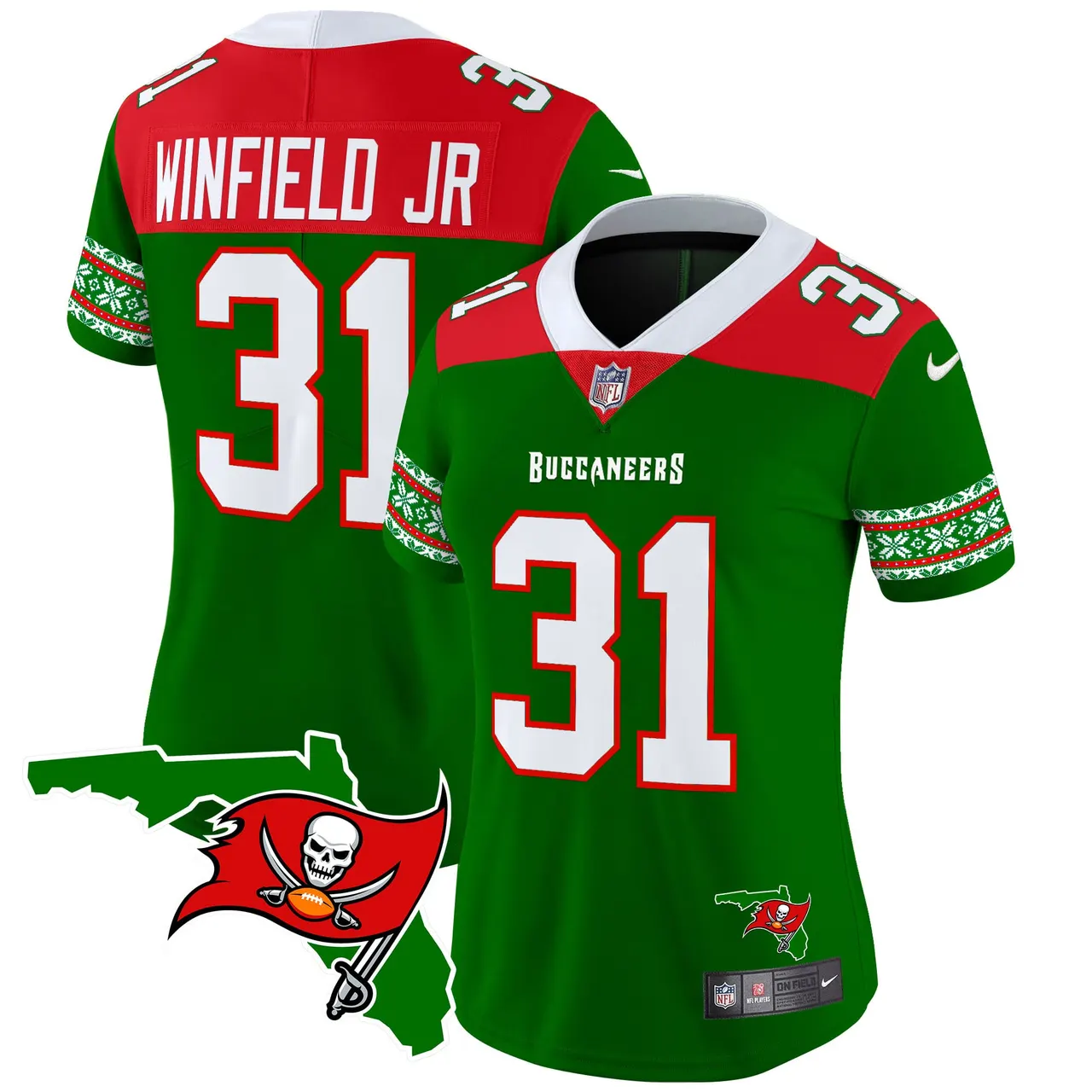 Tampa Bay Buccaneers Nike Women's 2024 Christmas Vapor Limited Stitched Jersey - Red - Image 13