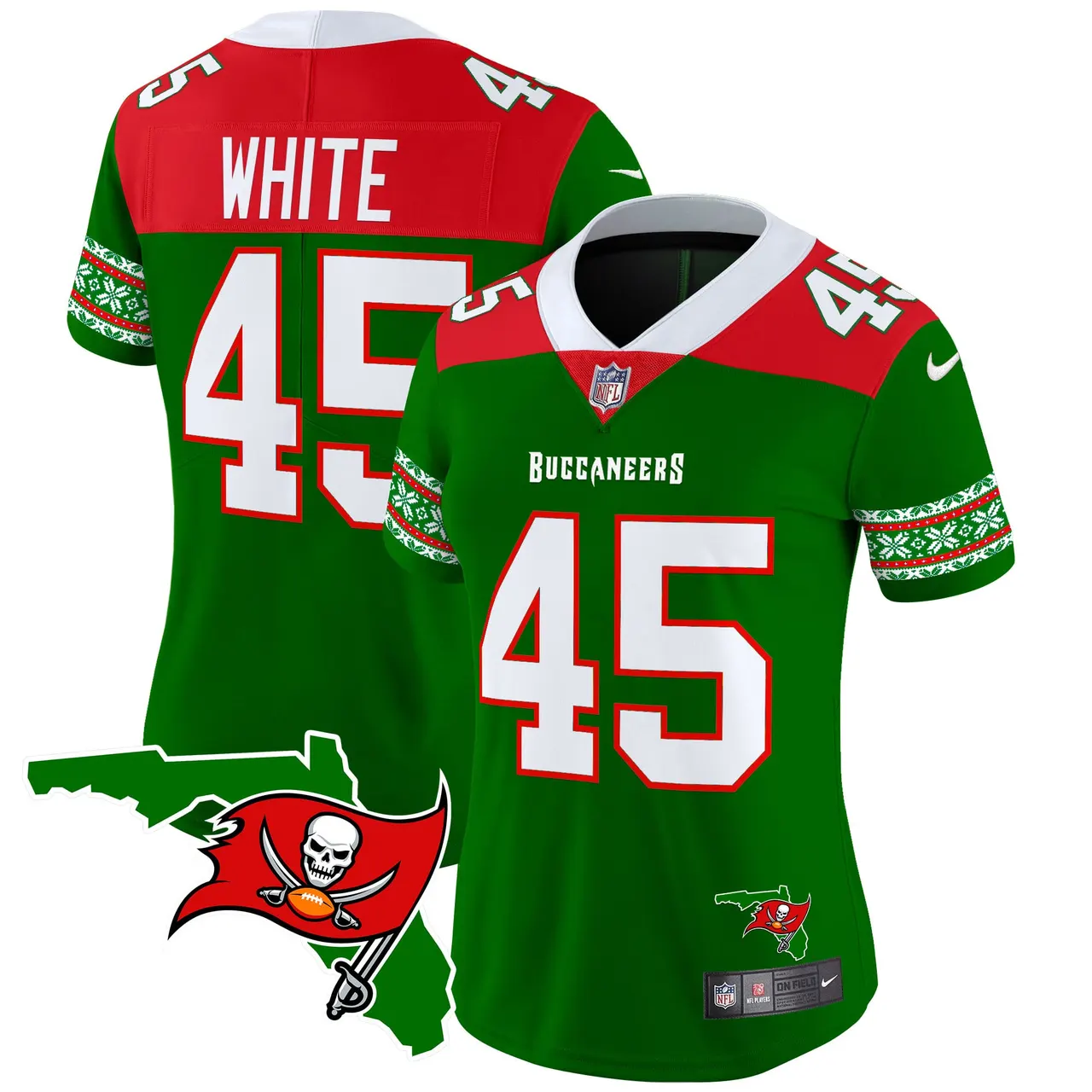 Tampa Bay Buccaneers Nike Women's 2024 Christmas Vapor Limited Stitched Jersey - Red - Image 14