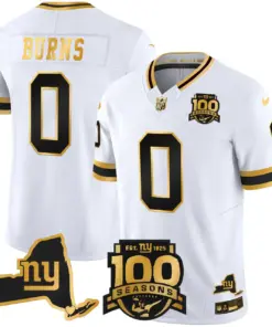 New York Giants Nike 100th Season State Patch Gold Vapor Limited Stitched Jersey - Black - Image 11
