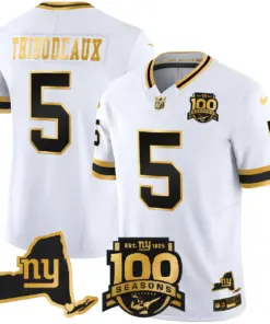 New York Giants Nike 100th Season State Patch Gold Vapor Limited Stitched Jersey - Black - Image 13