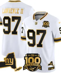 New York Giants Nike 100th Season State Patch Gold Vapor Limited Stitched Jersey - Black - Image 14