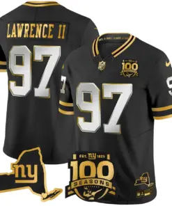 New York Giants Nike 100th Season State Patch Gold Vapor Limited Stitched Jersey - Black - Image 28
