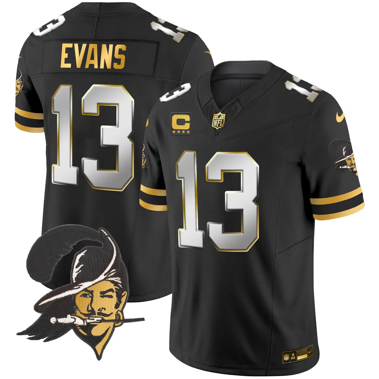 Tampa Bay Buccaneers Nike Throwback Vapor Limited Stitched Jersey - Black - Image 3