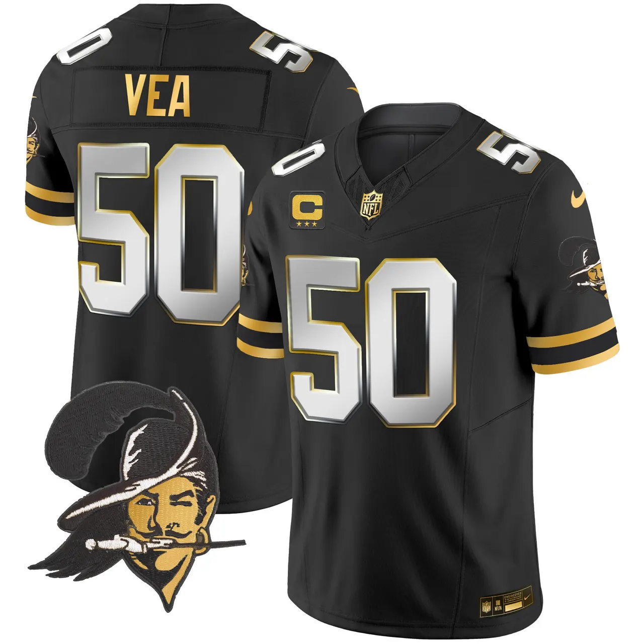 Tampa Bay Buccaneers Nike Throwback Vapor Limited Stitched Jersey - Black - Image 5