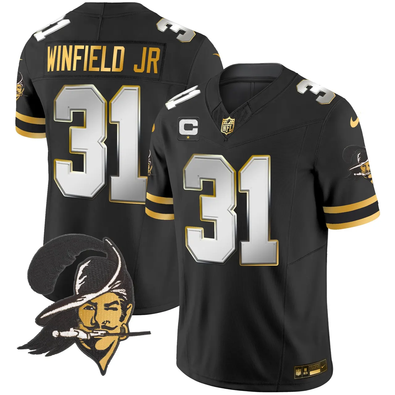 Tampa Bay Buccaneers Nike Throwback Vapor Limited Stitched Jersey - Black - Image 6