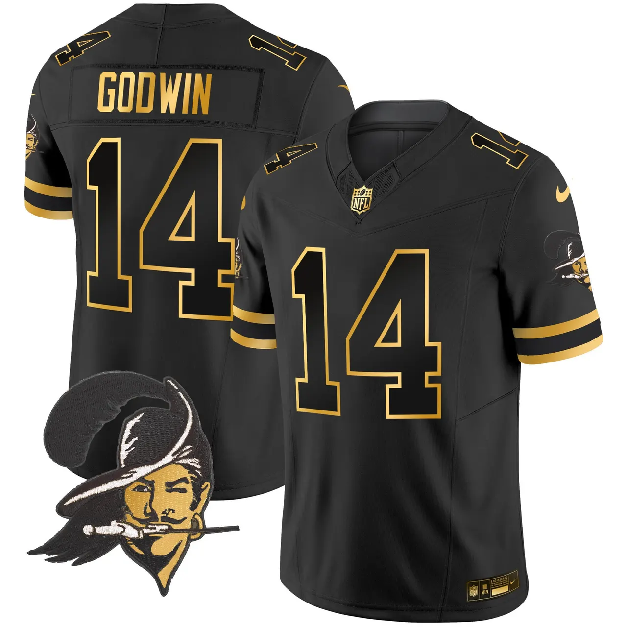 Tampa Bay Buccaneers Nike Throwback Vapor Limited Stitched Jersey - Black - Image 11