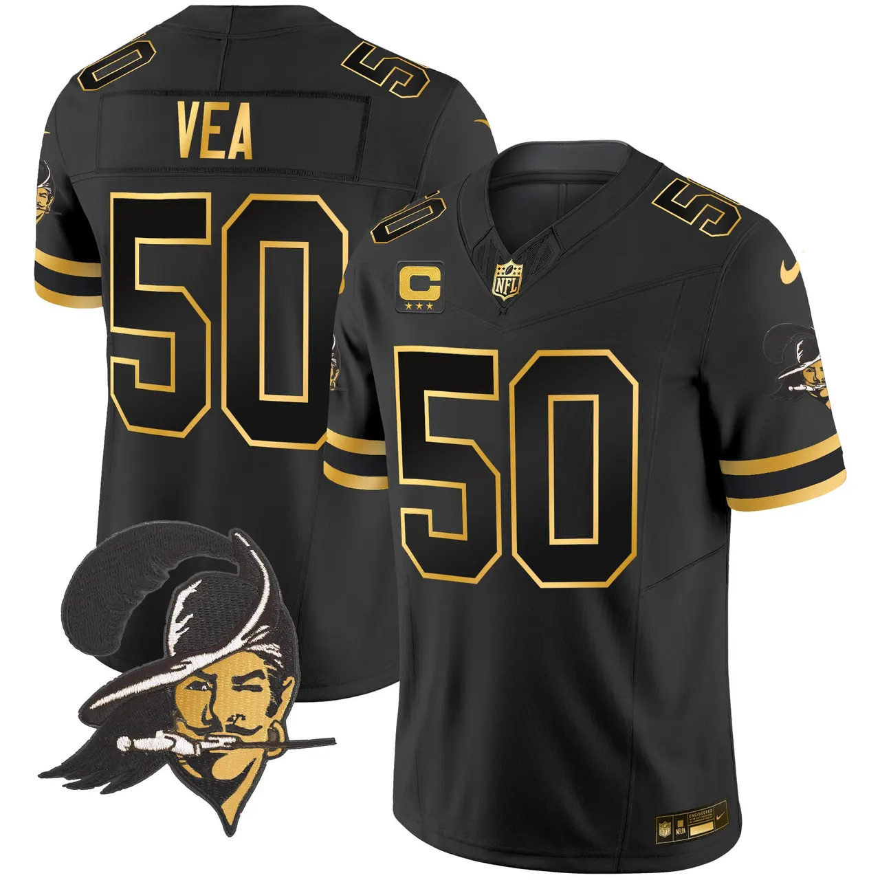Tampa Bay Buccaneers Nike Throwback Vapor Limited Stitched Jersey - Black - Image 12