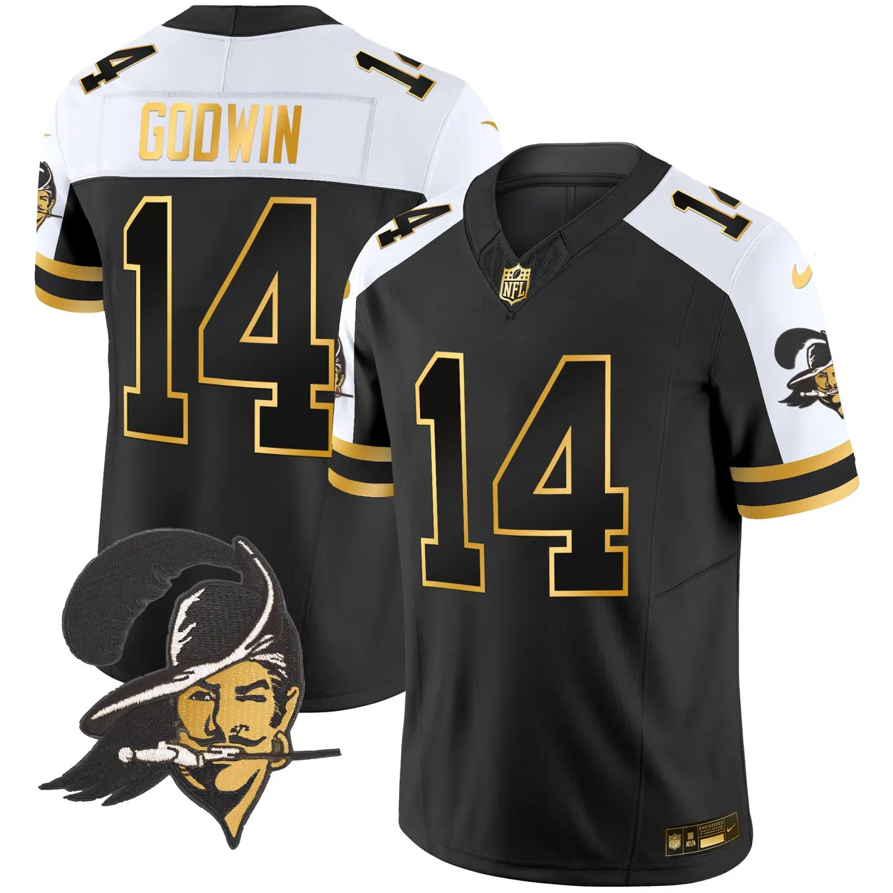 Tampa Bay Buccaneers Nike Throwback Vapor Limited Stitched Jersey - Black - Image 25