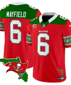 Tampa Bay Buccaneers Nike 2024 Christmas Vapor Limited Stitched Jersey - Red - Image 4