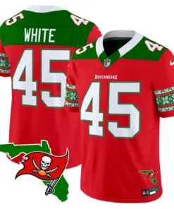Tampa Bay Buccaneers Nike 2024 Christmas Vapor Limited Stitched Jersey - Red - Image 7