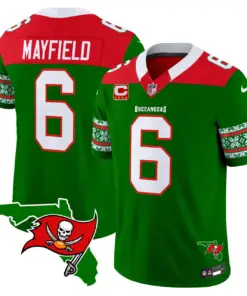 Tampa Bay Buccaneers Nike 2024 Christmas Vapor Limited Stitched Jersey - Red - Image 11