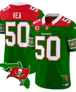 Tampa Bay Buccaneers Nike 2024 Christmas Vapor Limited Stitched Jersey - Red - Image 12