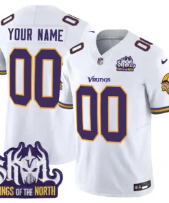 Minnesota Vikings Nike Throwback King of the North Patch Vapor Custom Limited Stitched Jersey - Purple - Image 4