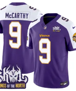 Sam Darnold Minnesota Vikings Nike Throwback King of the North Patch Vapor Limited Stitched Jersey - Purple - Image 3