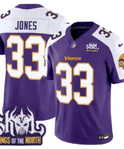 Sam Darnold Minnesota Vikings Nike Throwback King of the North Patch Vapor Limited Stitched Jersey - Purple - Image 5