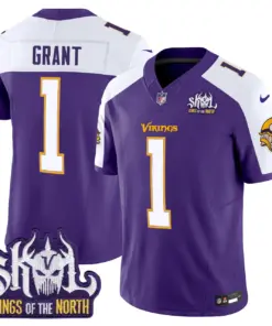 Sam Darnold Minnesota Vikings Nike Throwback King of the North Patch Vapor Limited Stitched Jersey - Purple - Image 6